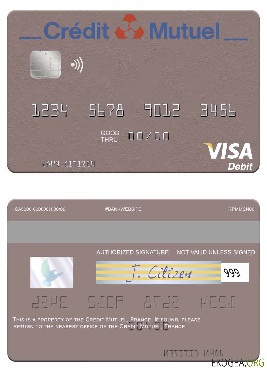 Carte de débit visa France Crédit Mutuel